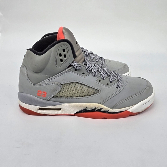 Air Jordan 5 Retro 'Hot Lava' GS Youth 5.5Y Women's 7 Wolf Grey 440892-018 Shoes - Picture 5 of 9